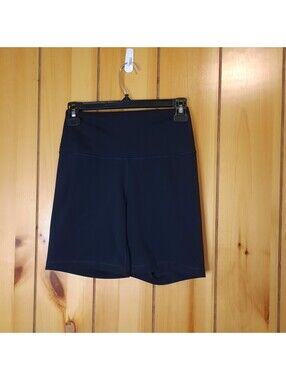 Yogalicious Lux Everyday 7" Bike Shorts Black Women's Size Med Polyester Spandex